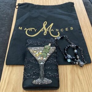 Mary Frances Beaded Martini Glass Shoulder Bag